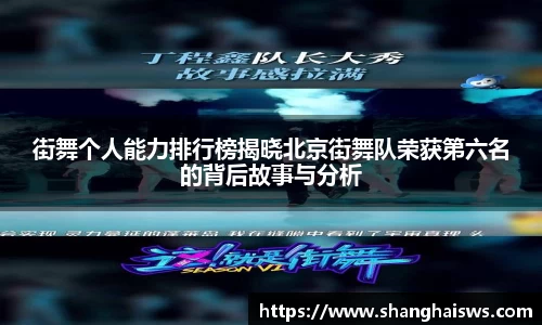 街舞个人能力排行榜揭晓北京街舞队荣获第六名的背后故事与分析