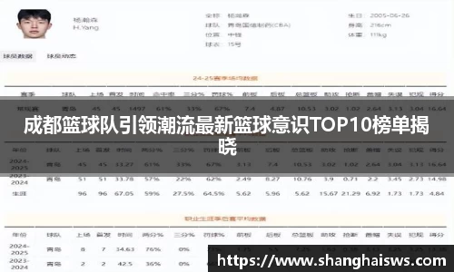 成都篮球队引领潮流最新篮球意识TOP10榜单揭晓